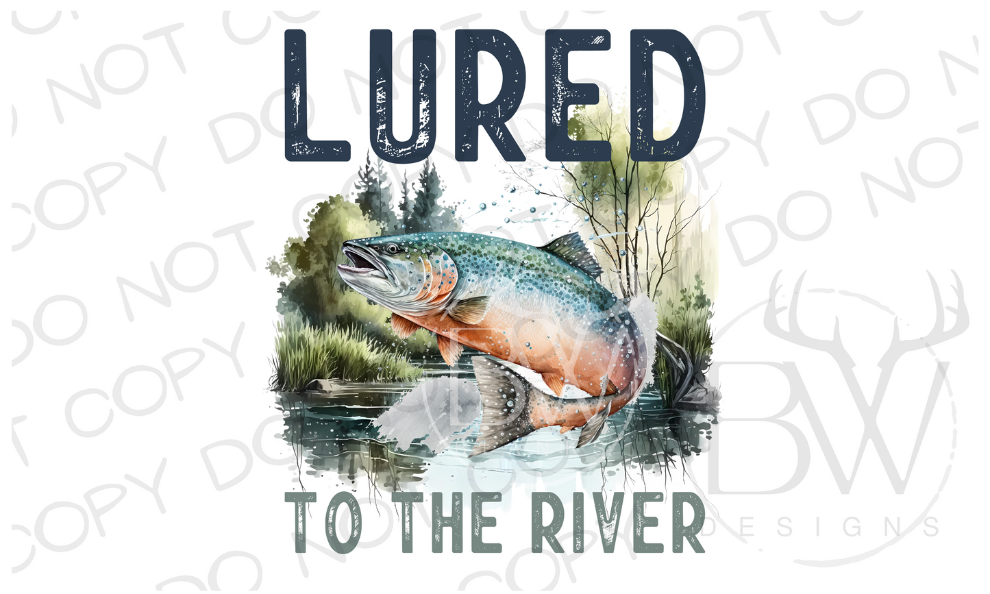 Lured to the River Fishing Digital Download PNG