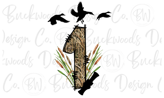 Duck Hunting 1st Birthday Digital Download PNG