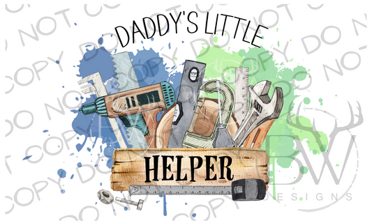 Daddy's Little Helper Watercolor Toolbox Digital Download PNG