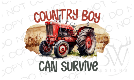 Country Boy Can Survive Tractor Digital Download PNG