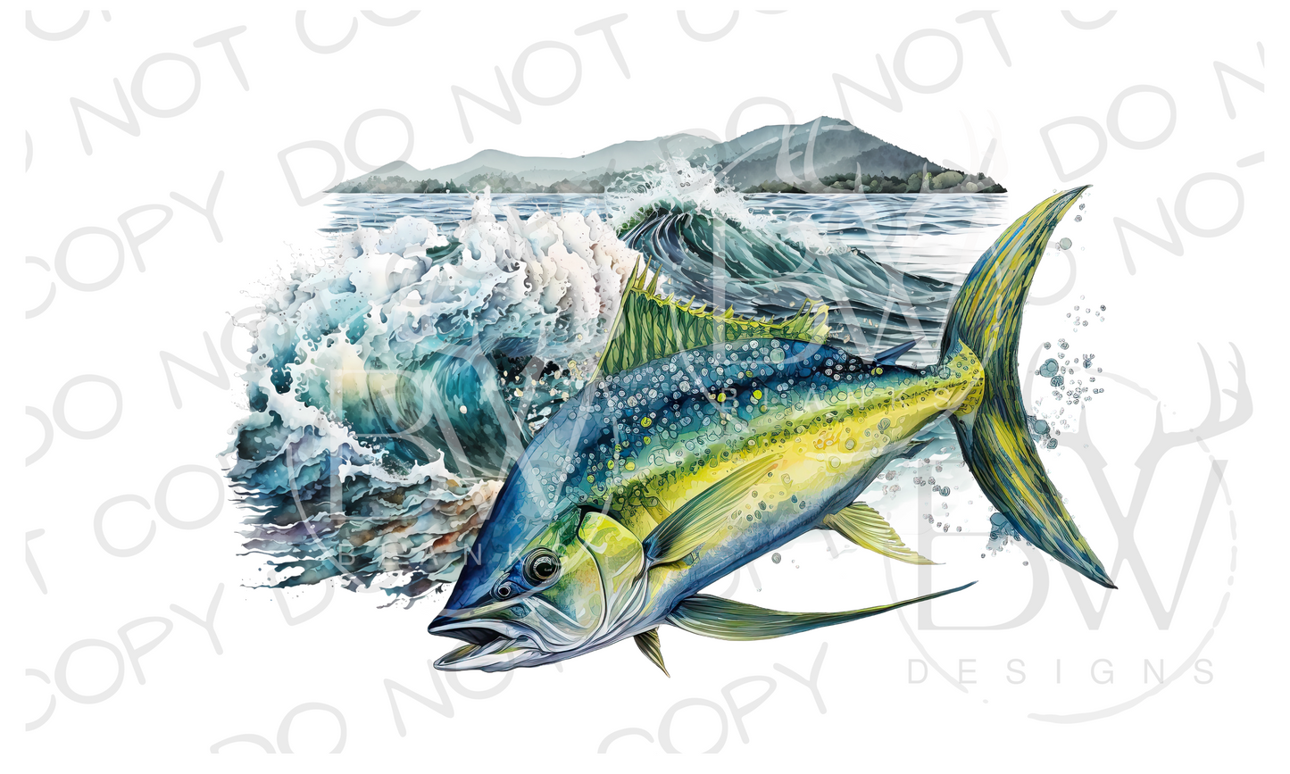 Yellowfin Tuna Fishing Digital Download PNG