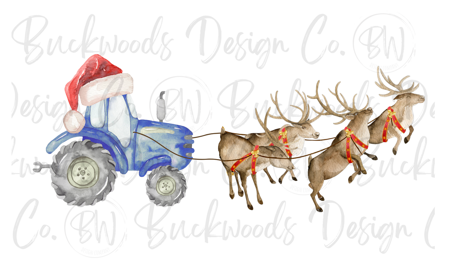 Christmas Tractor Digital Download PNG