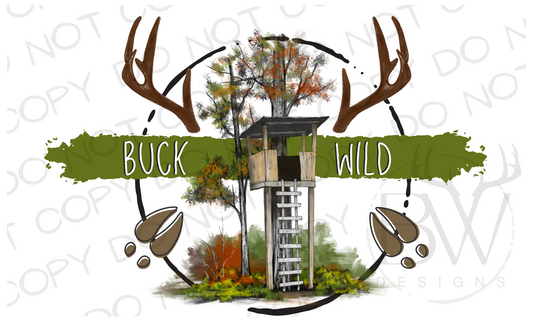 Buck Wild Deer Stand Hunting Digital Download PNG