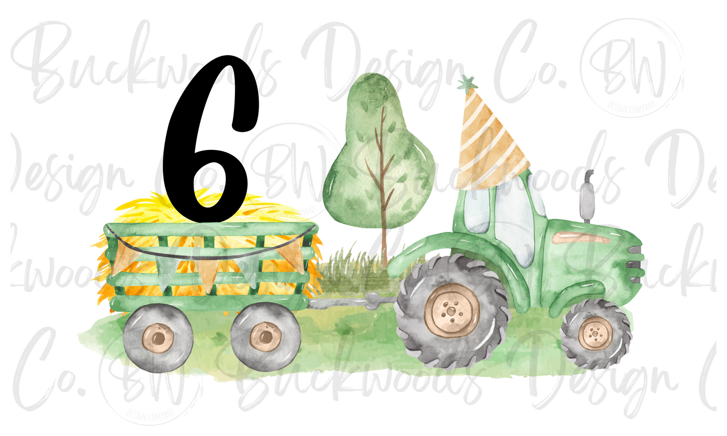 Tractor Birthday Digital Download PNG