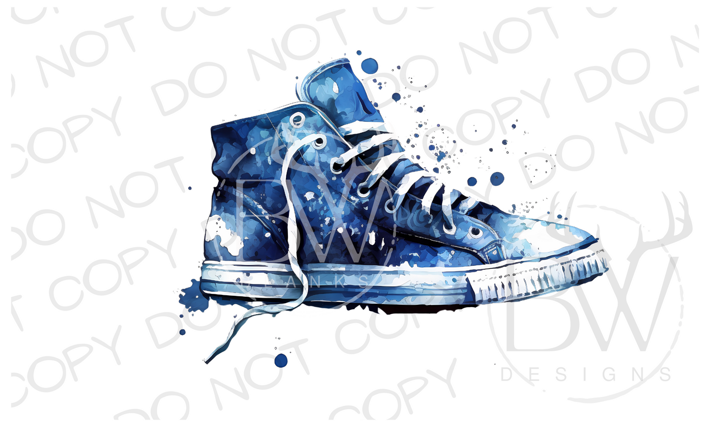 Watercolor Sneaker Shoe Digital Download PNG