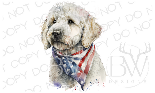 American Goldendoodle Dog Digital Download PNG