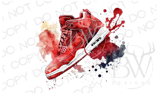 Watercolor Sneaker Shoe Digital Download PNG