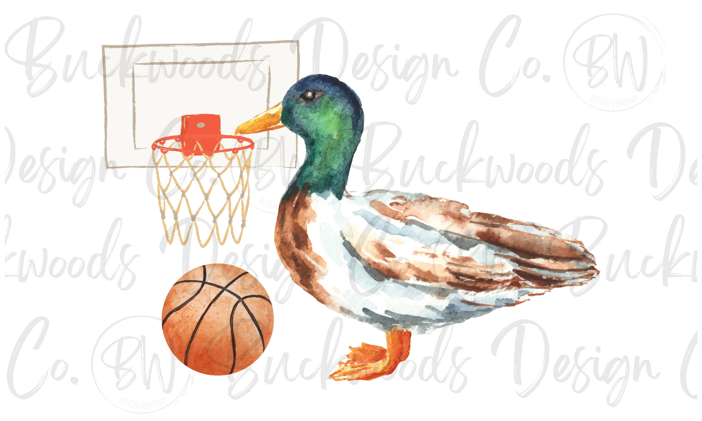 Basketball Mallard Duck Digital Download PNG