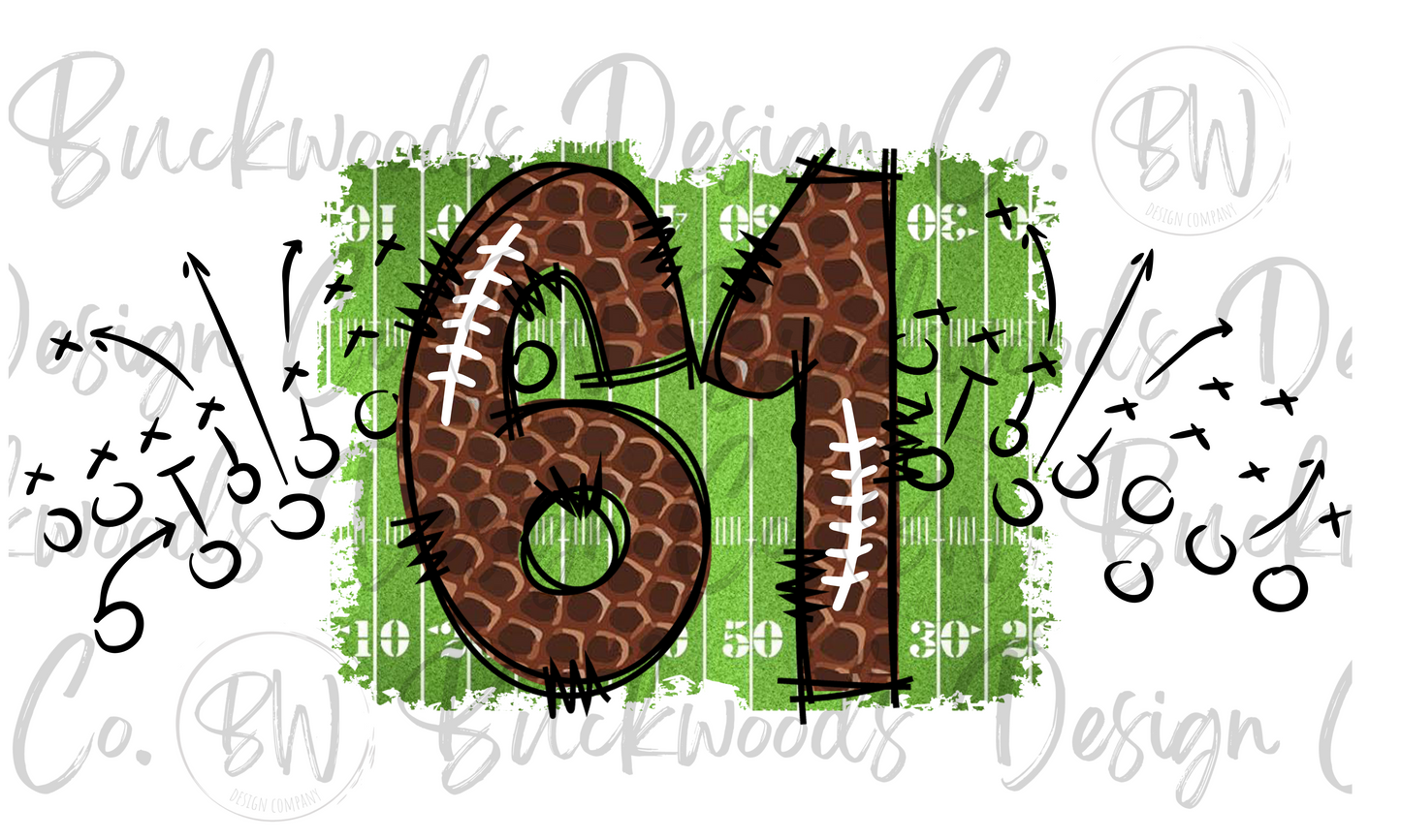 61 Doodle Football Jersey Numbers Football Digital Download PNG