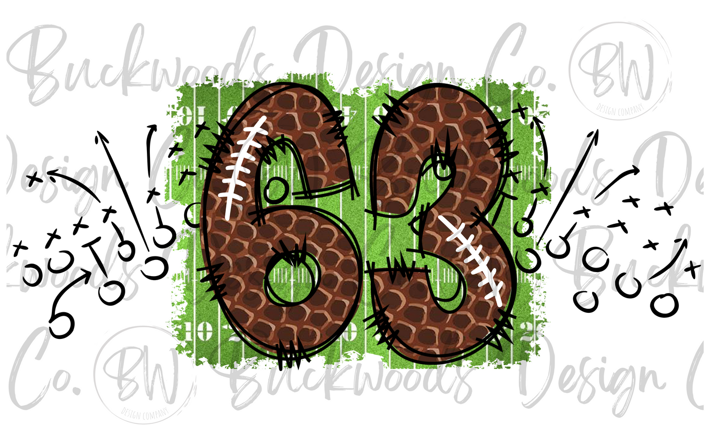 63 Doodle Football Jersey Numbers Football Digital Download PNG