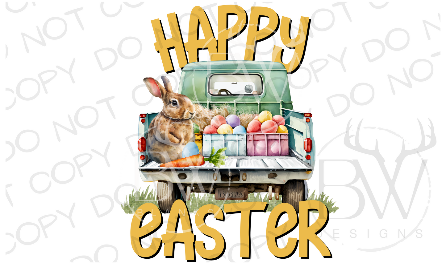 Happy Easter Truck Easter Digital Download PNG