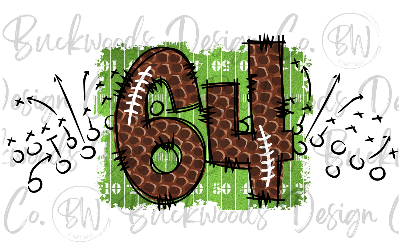 64 Doodle Football Jersey Numbers Football Digital Download PNG