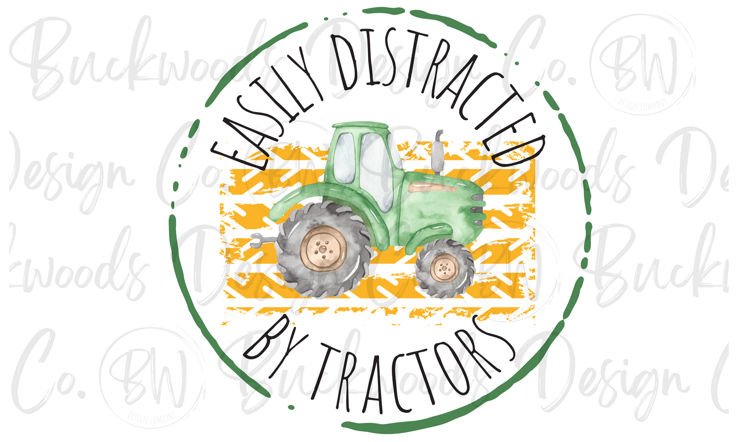 Easily Distracted By Tractors Digital Download PNG