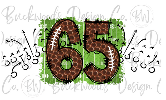 65 Doodle Football Jersey Numbers Football Digital Download PNG