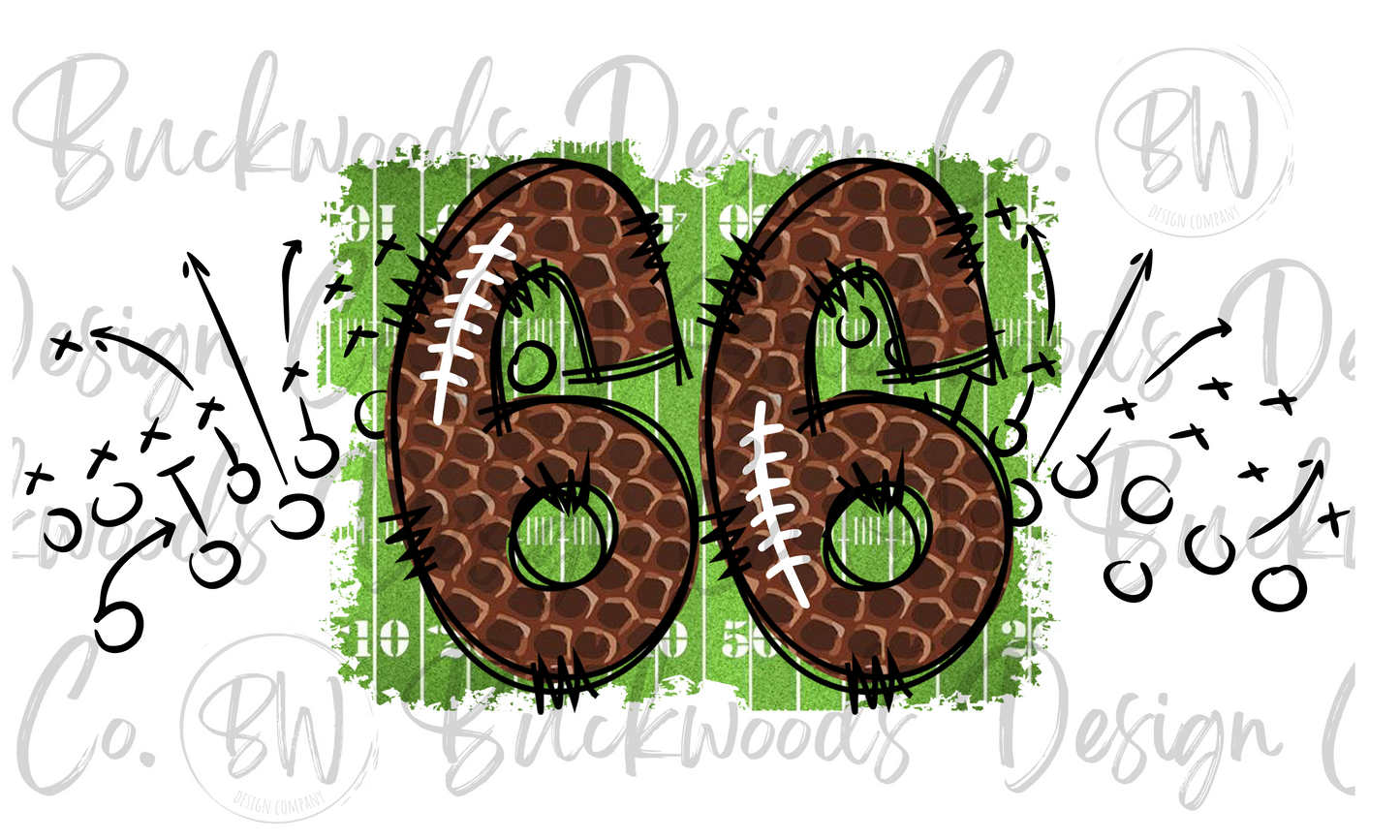 66 Doodle Football Jersey Numbers Football Digital Download PNG