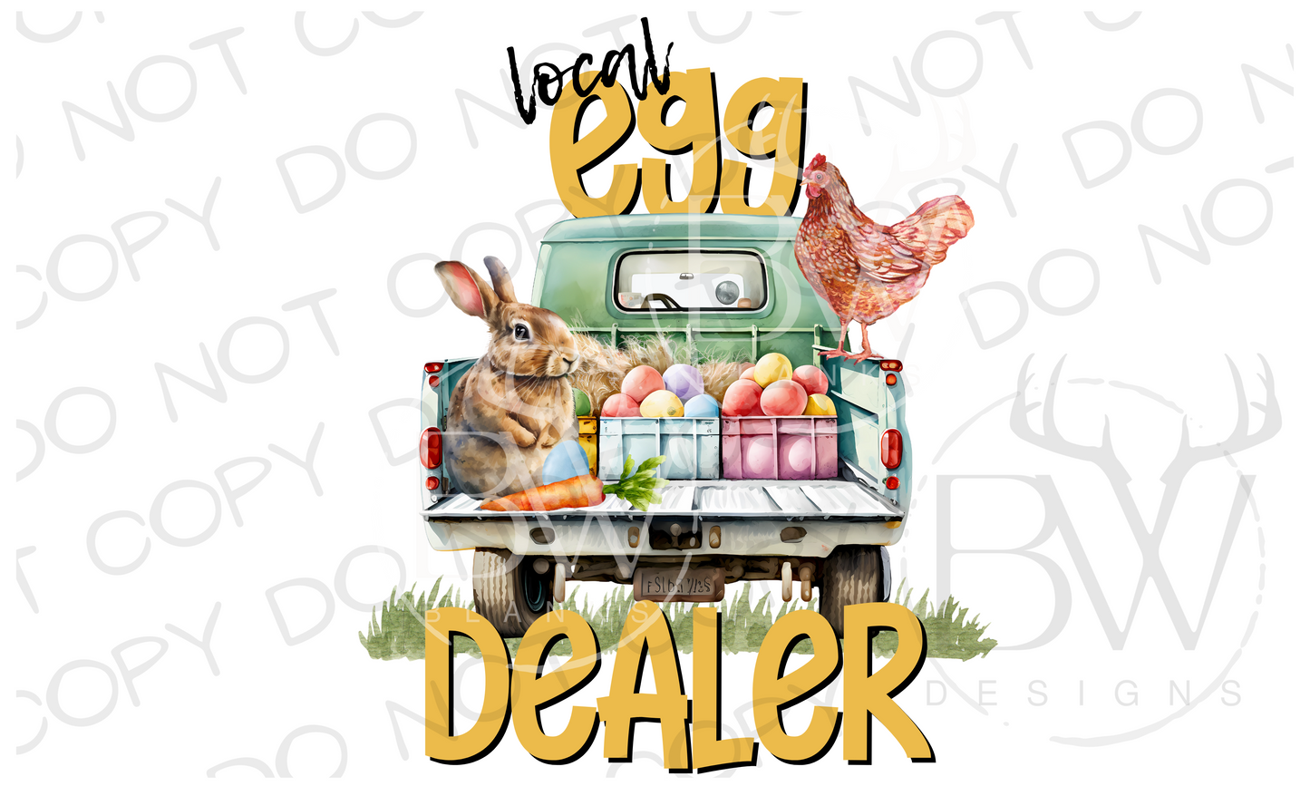 Local Egg Dealer Easter Truck Easter Digital Download PNG