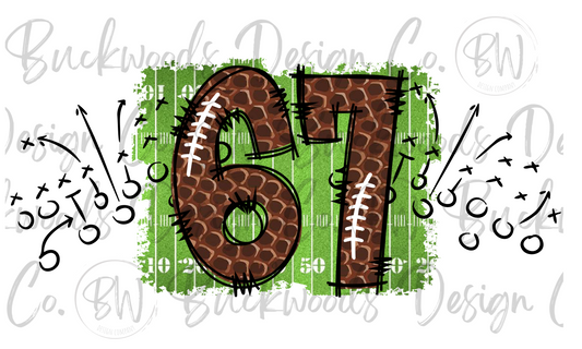 67 Doodle Football Jersey Numbers Football Digital Download PNG