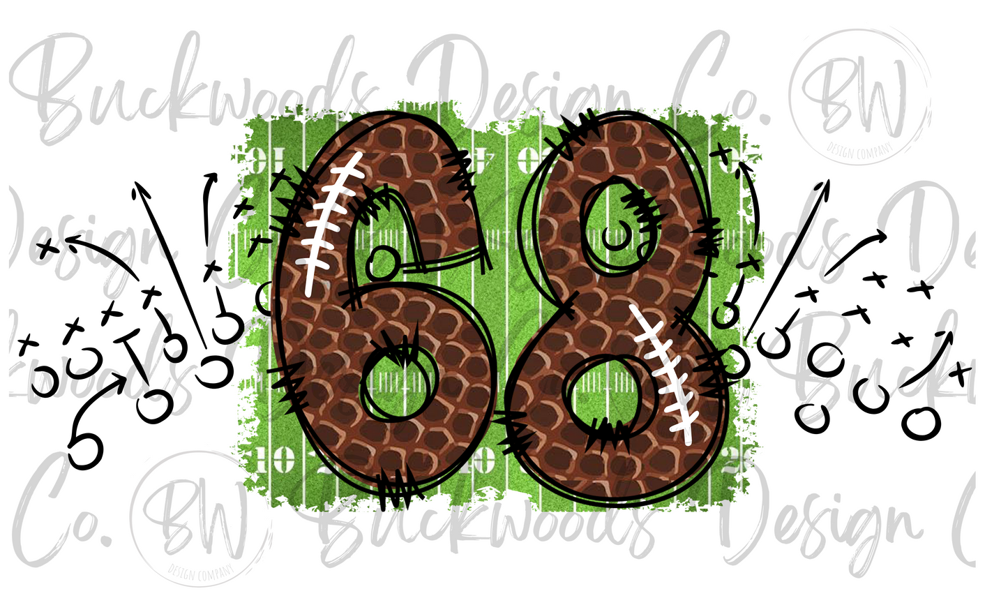 68 Doodle Football Jersey Numbers Football Digital Download PNG