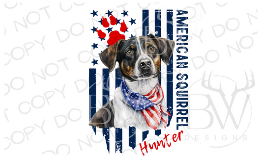 American Squirrel Hunter Treeing Feist Hunting Dog Digital Download PNG