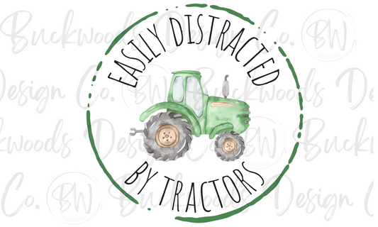 Easily Distracted By Tractors Digital Download PNG