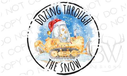 Dozing Through the Snow Construction Digital Download PNG