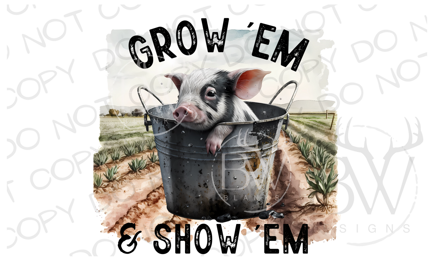 Grow 'Em & Show 'Em Farm Livestock Digital Download PNG