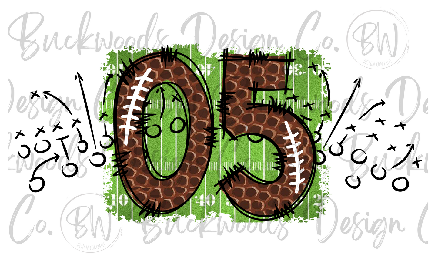 05 Doodle Football Jersey Numbers Football Digital Download PNG