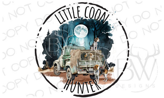 Little Coon Hunter Raccoon Hunting Digital Download PNG