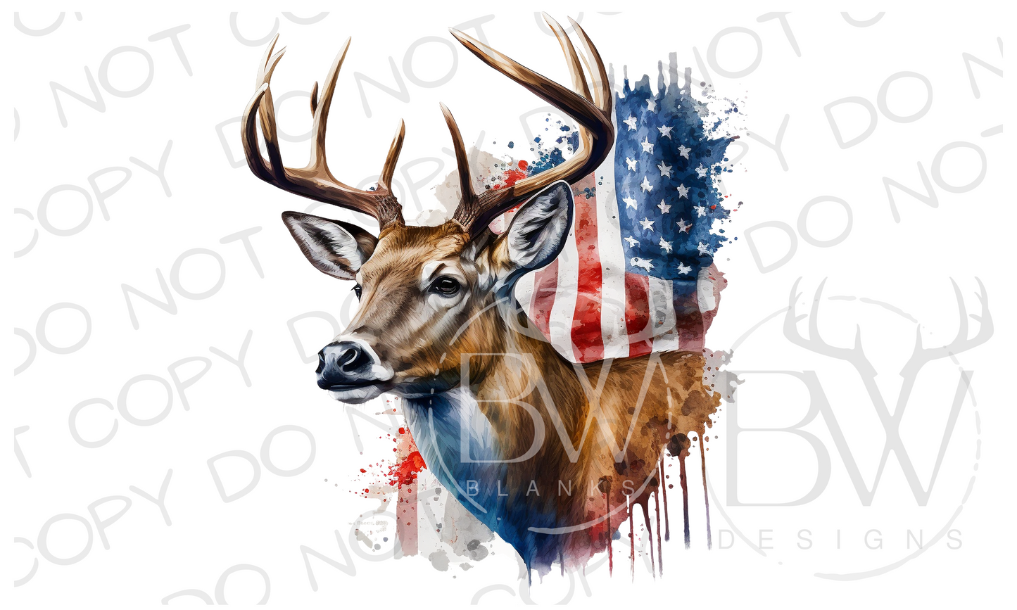 American Whitetail Fourth of July Deer Hunting Digital Download PNG