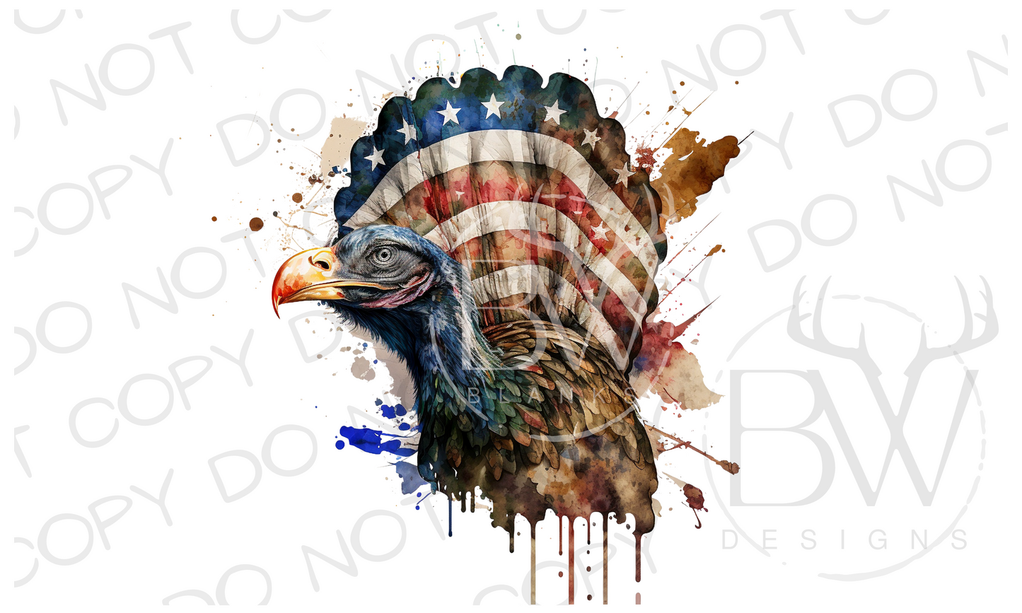 American Wild Turkey Fourth of July Turkey Hunting Digital Download PNG