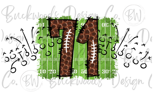 71 Doodle Football Jersey Numbers Football Digital Download PNG