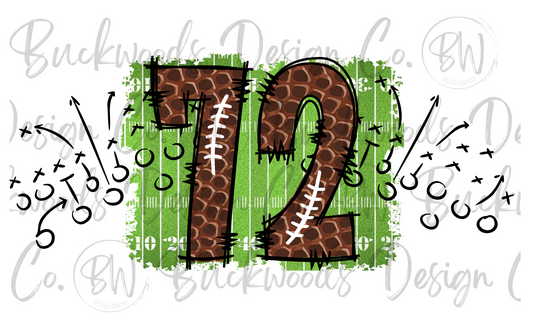 72 Doodle Football Jersey Numbers Football Digital Download PNG