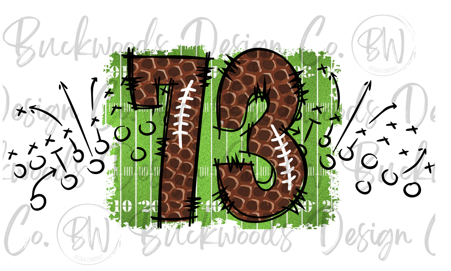 73 Doodle Football Jersey Numbers Football Digital Download PNG