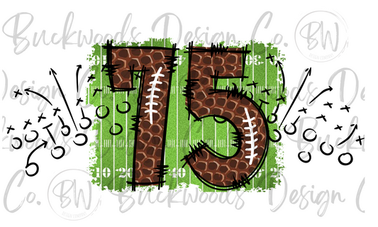 75 Doodle Football Jersey Numbers Football Digital Download PNG