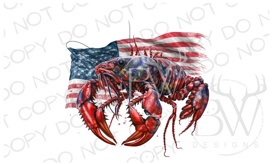 American Crawfish Fourth of July Cajun Digital Download PNG