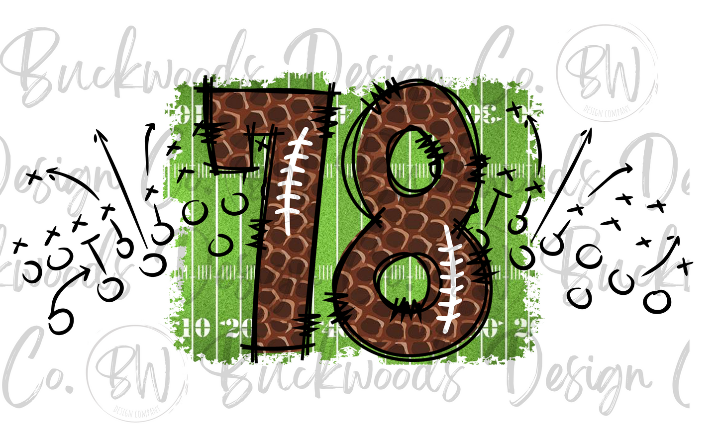 78 Doodle Football Jersey Numbers Football Digital Download PNG
