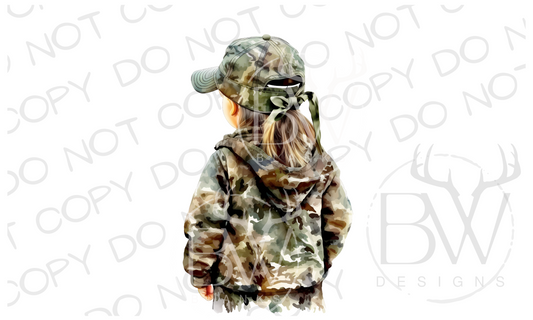 Little Girl Hunter Hunting Digital Download PNG