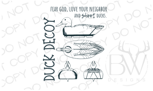 Duck Decoy Duck Hunting Digital Download PNG