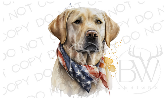 American Yellow Labrador Hunting Dog Digital Download PNG