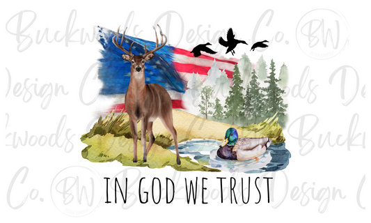 In God We Trust Hunting Digital Download PNG