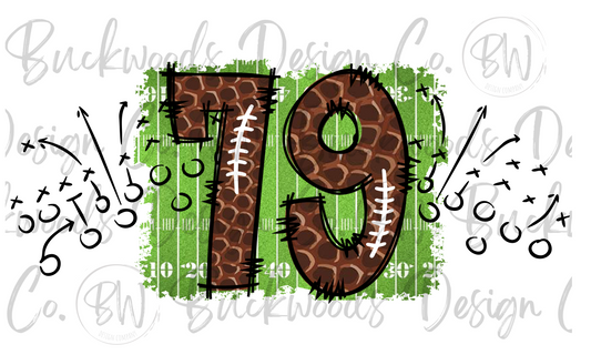 79 Doodle Football Jersey Numbers Football Digital Download PNG