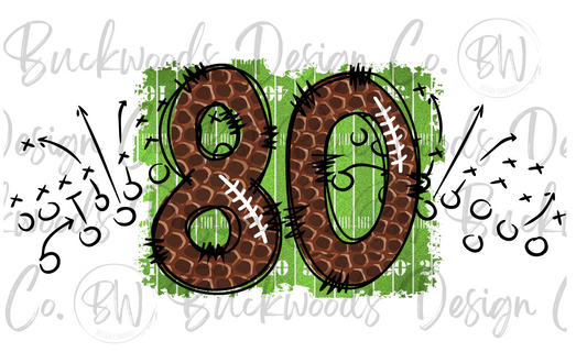 80 Doodle Football Jersey Numbers Football Digital Download PNG