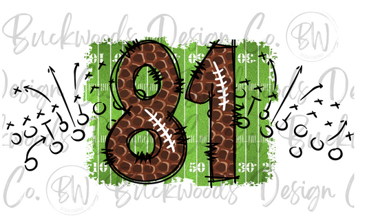 81 Doodle Football Jersey Numbers Football Digital Download PNG