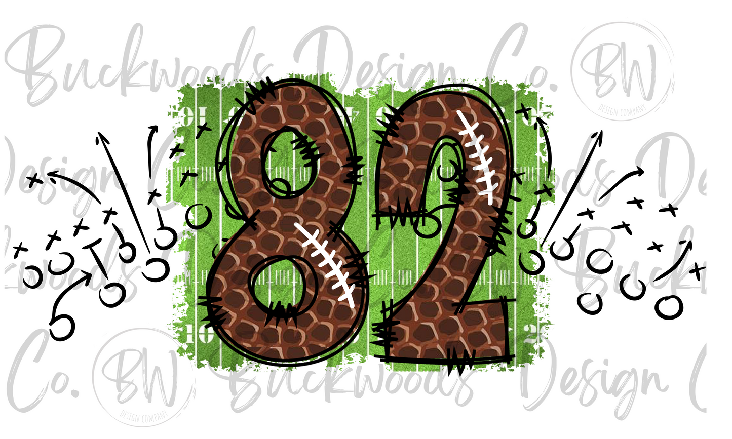82 Doodle Football Jersey Numbers Football Digital Download PNG