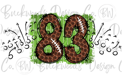 83 Doodle Football Jersey Numbers Football Digital Download PNG