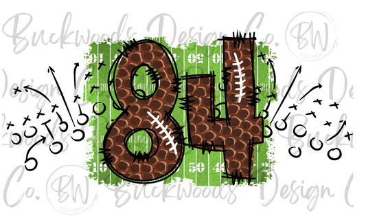 84 Doodle Football Jersey Numbers Football Digital Download PNG