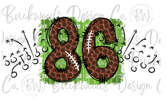 86 Doodle Football Jersey Numbers Football Digital Download PNG