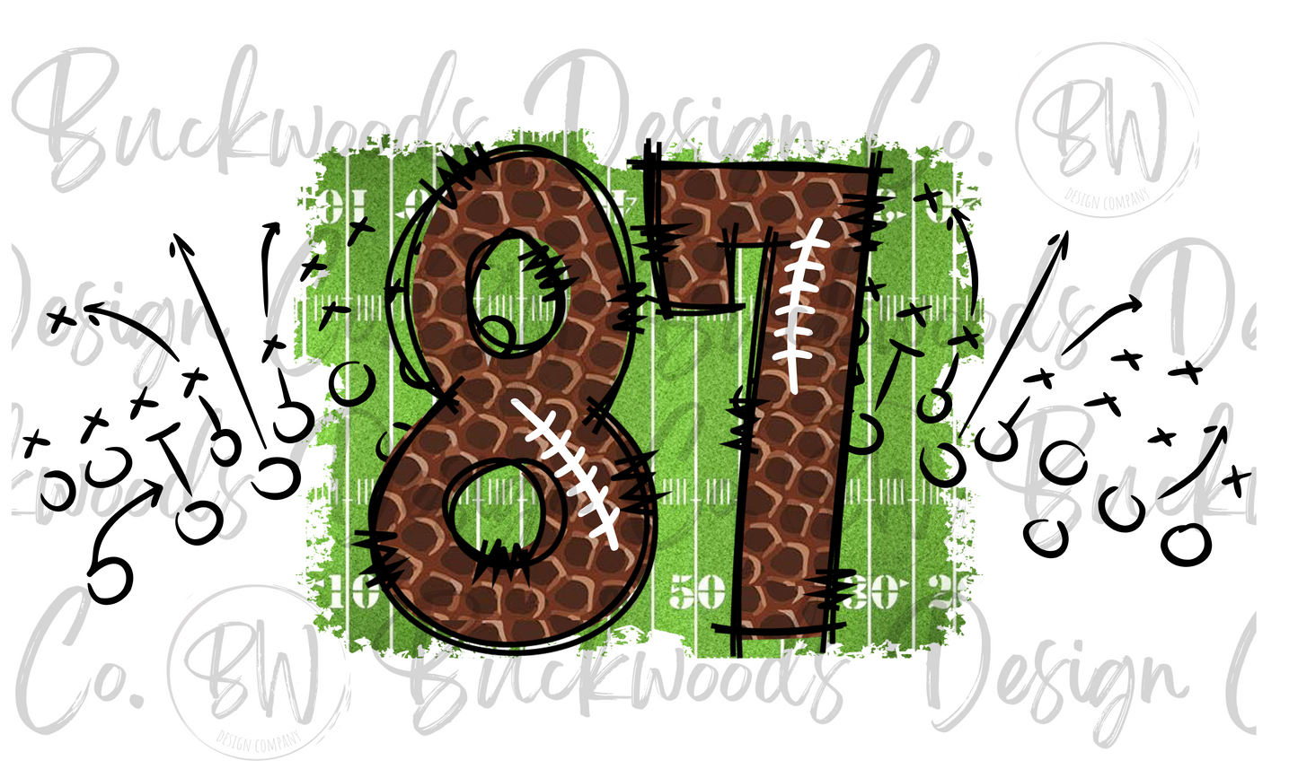 87 Doodle Football Jersey Numbers Football Digital Download PNG