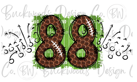 88 Doodle Football Jersey Numbers Football Digital Download PNG