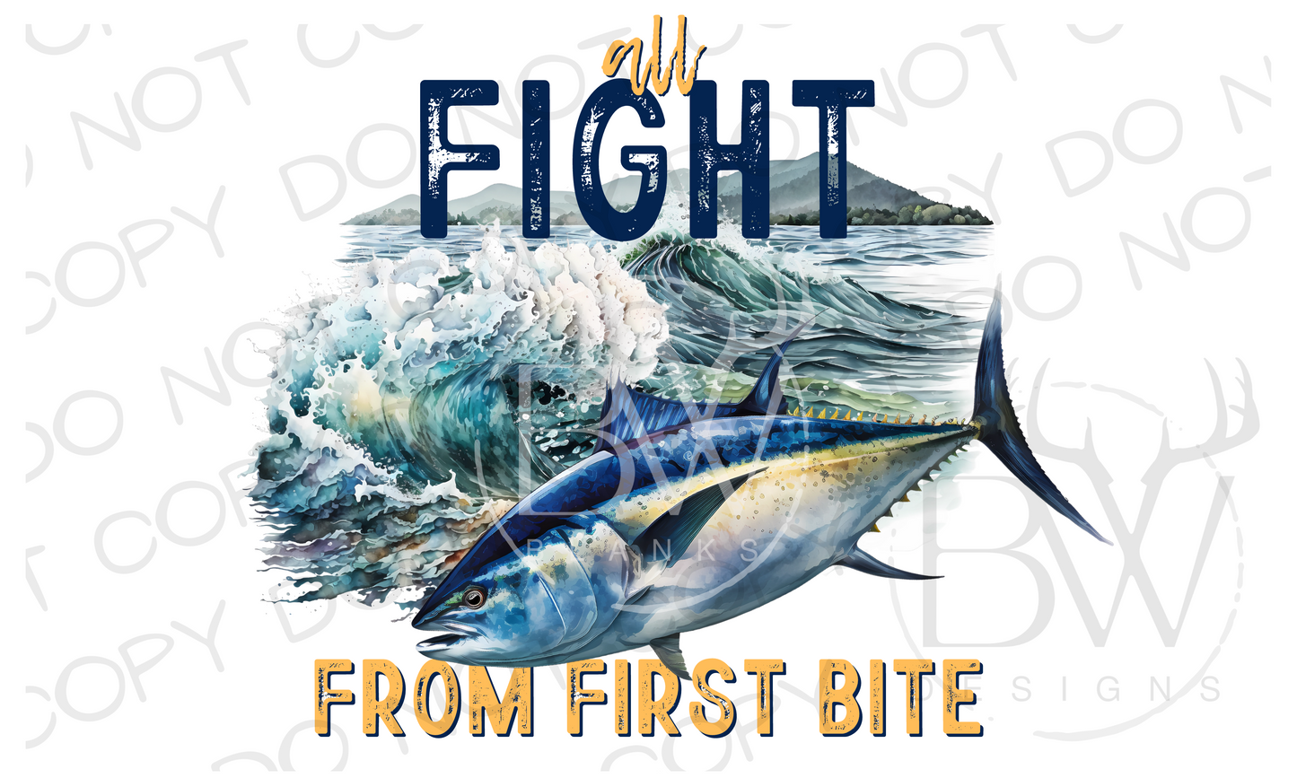 All Fight From First Bite Bluefin Tuna Fishing Digital Download PNG